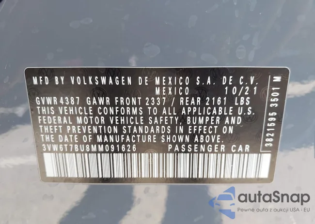 3VW6T7BU8MM091626: 43000559