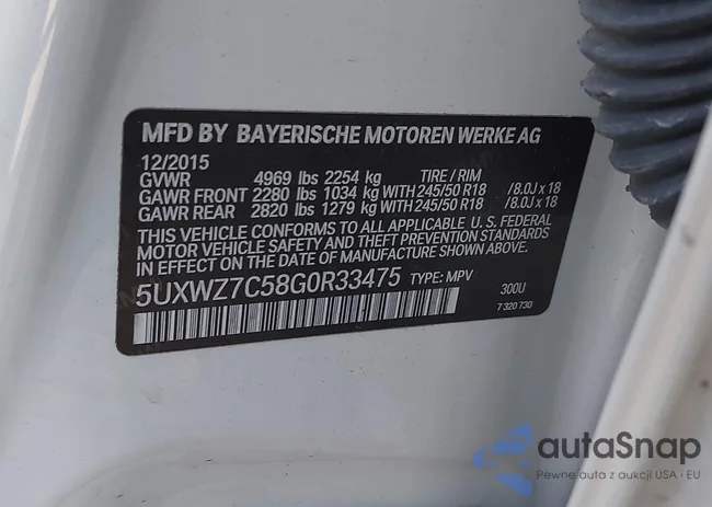 5UXWZ7C58G0R33475: 43000575