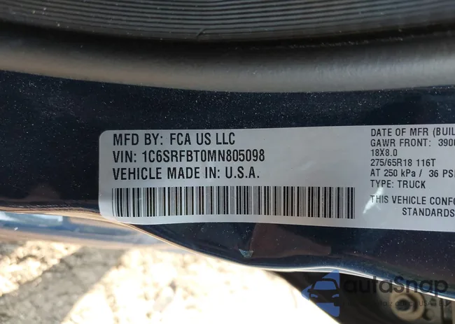 1C6SRFBT0MN805098: 43000631