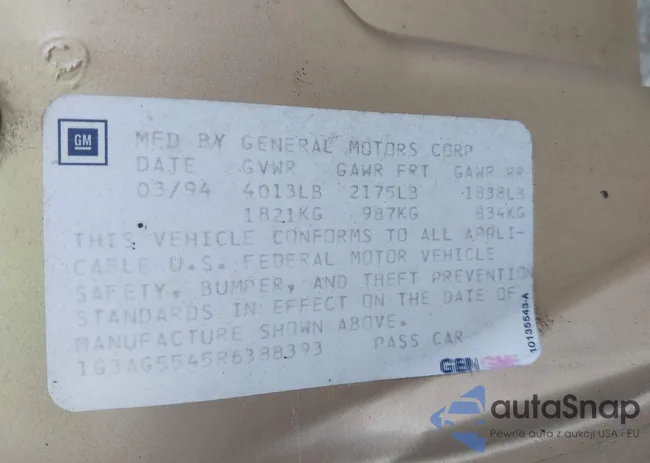 1G3AG5545R6388393: 43000641