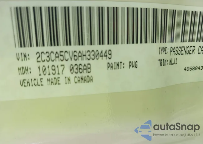 2C3CA5CV6AH330449: 43000784