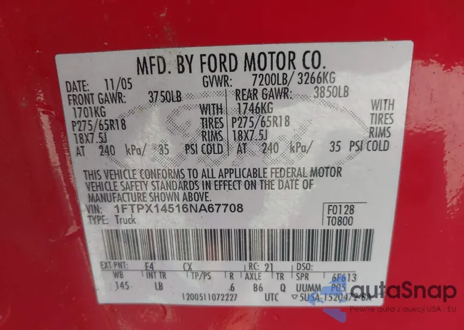 1FTPX14516NA67708: 42999977