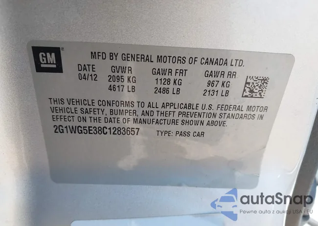 2G1WG5E38C1283657: 42999996