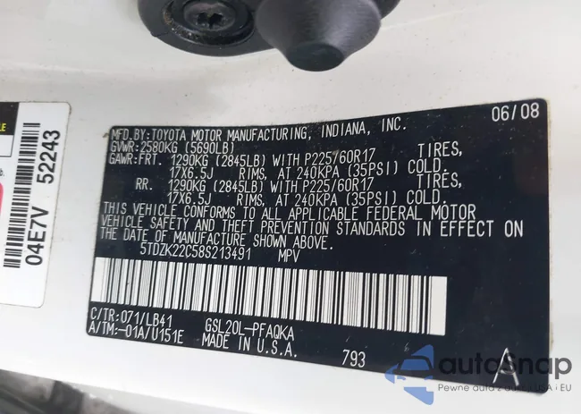 5TDZK22C58S213491: 43000054