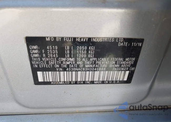 4S3BNAC63H3040888: 43000156