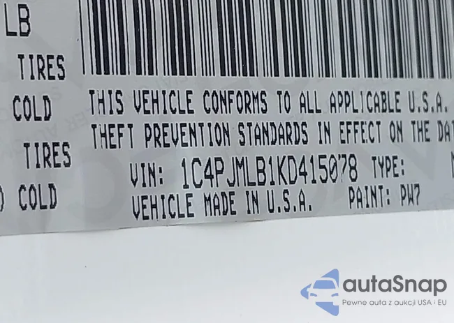 1C4PJMLB1KD415078: 43000250
