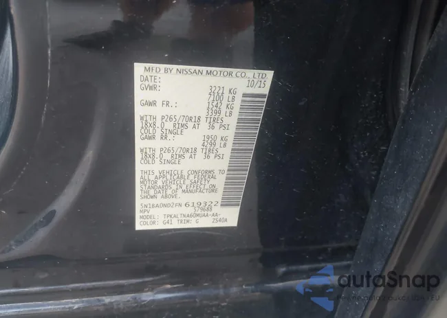 5N1BA0ND2FN619322: 43001337