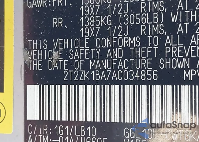 2T2ZK1BA7AC03485: 43001361