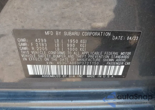 4S3GTAB69P3721150: 43001603