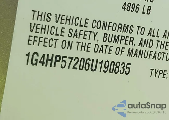 1G4HP57206U190835: 43001621