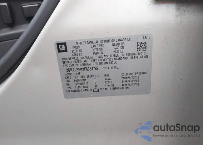 2GKALSEK3F6384782: 43001786