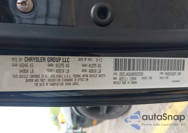 2B3CJ4DG4BH525555: 43001816