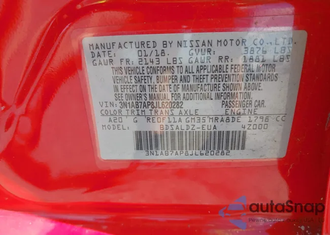 3N1AB7AP8JL620282: 43001829