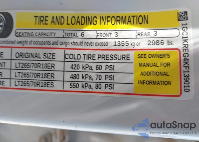 1GC1KREG4KF139010: 43001880