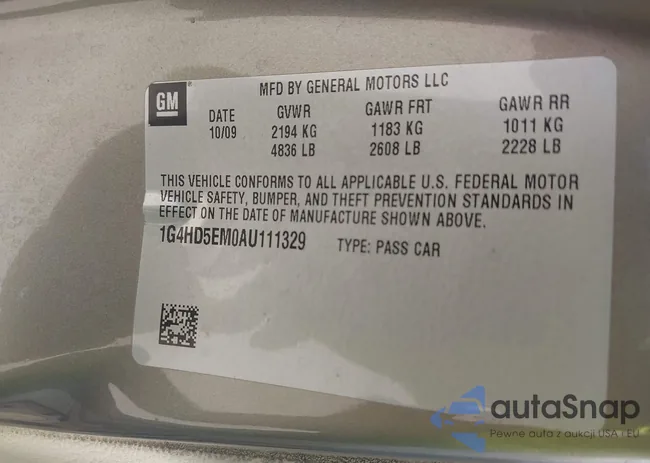 1G4HD5EM0AV111329: 43001067