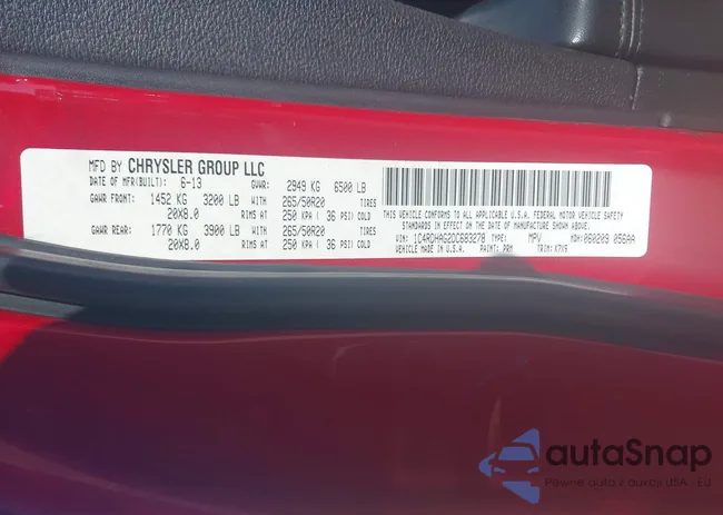 1C4RDHAG2DC683278: 43002379