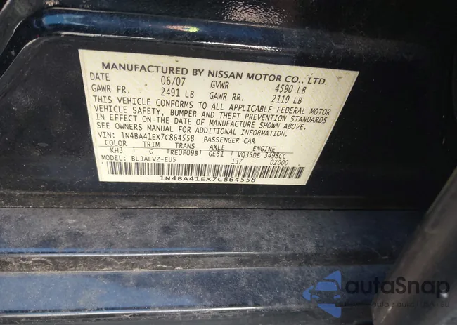 1N4BA41EX7C864558: 43002477