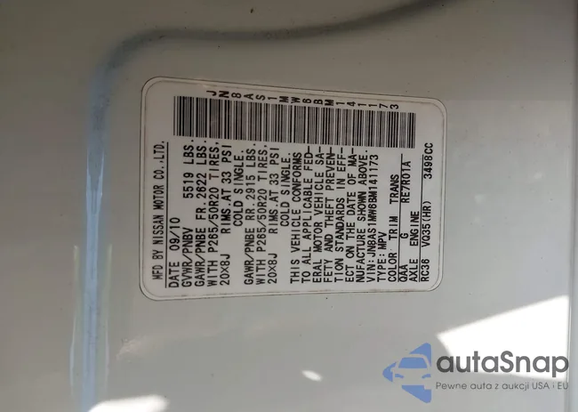 JN8AS1MW6BM141173: 43002479