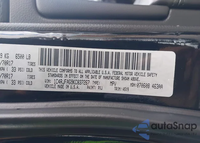 1C4RJFAG9KC837267: 43002577