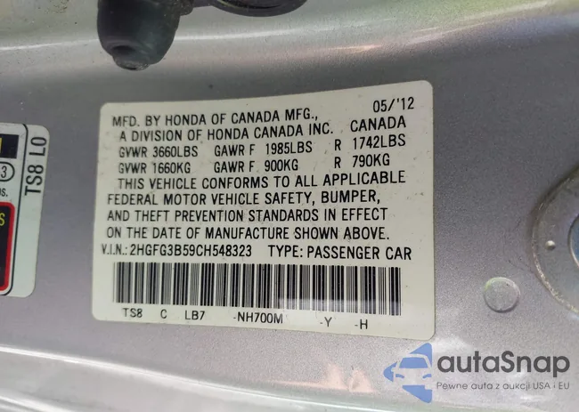 2HGFG3B59CH548323: 43002742