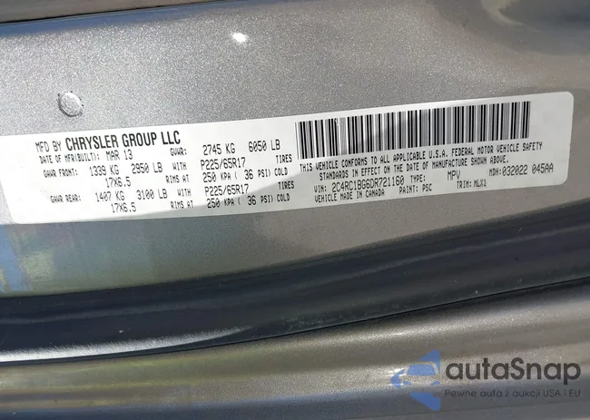 2C4RC1BG6DR721160: 43002932