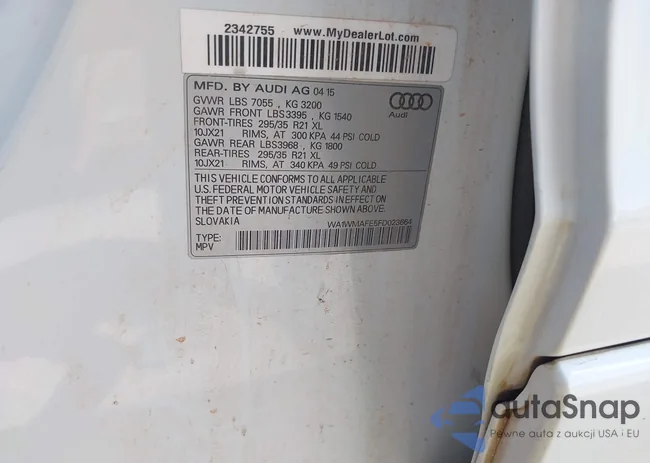 WA1WMAFE5FD023664: 43001941