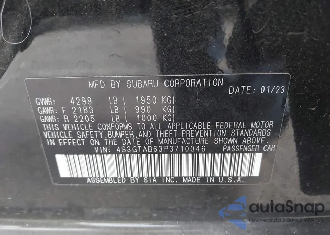 4S3GTAB63P3710046: 43002055