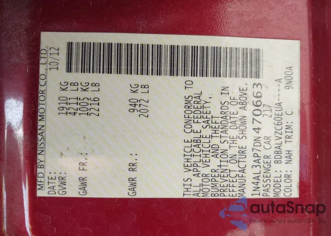 1N4AL3AP7DN470663: 43002105