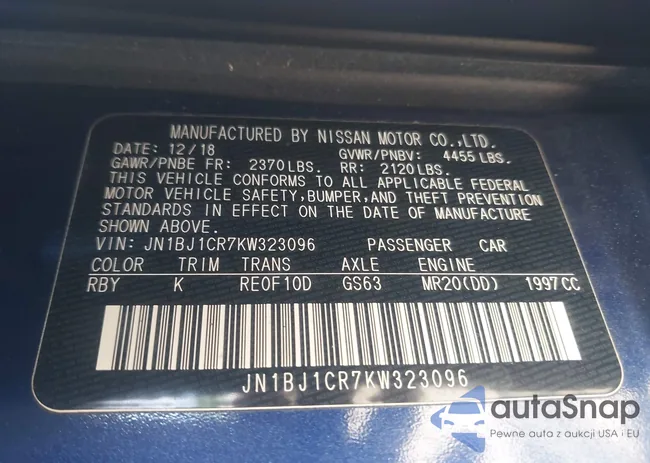 JN1BJ1CR7KW323096: 43003323