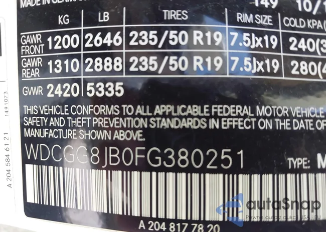 WDCGG8JB0FG380251: 43003467