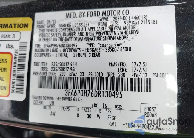 3FA6P0H76DR130495: 43003477