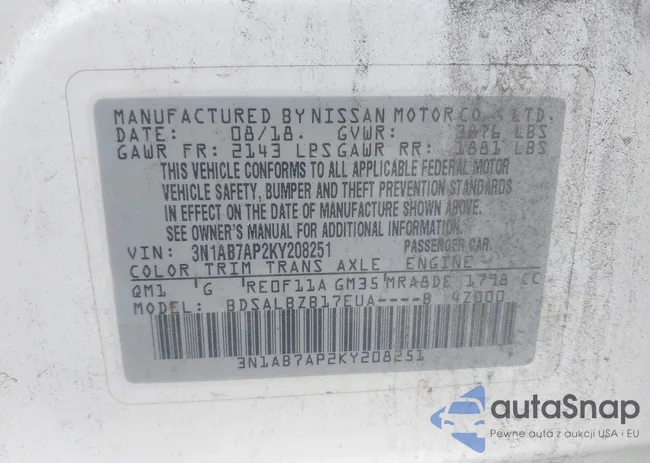 3N1AB7AP2KY208251: 43003546