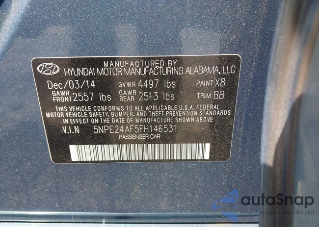 5NPE24AF5FH146531: 43003566