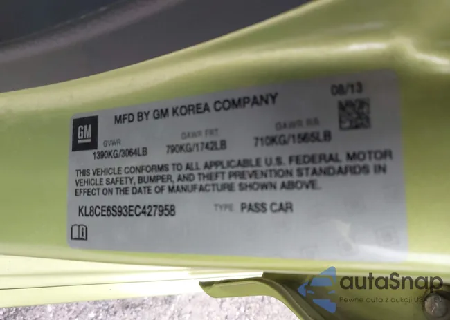 KL8CE6S93EC427958: 43003590