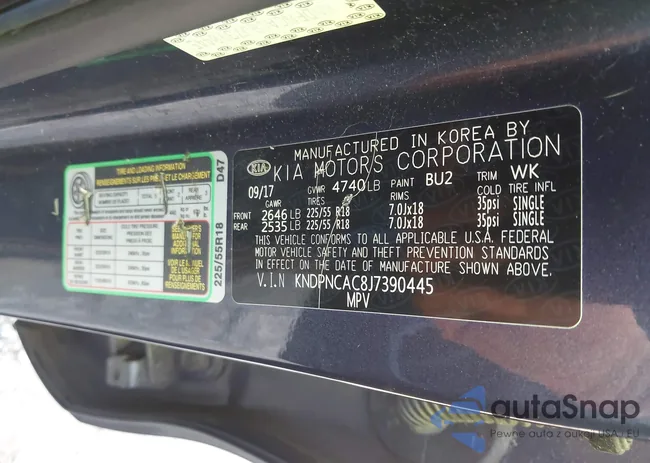 KNDPNCAC8J7390445: 43003616