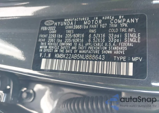 KM8K22AB5NU888643: 43003644