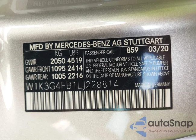 W1K3G4FB1LJ228814: 43003707