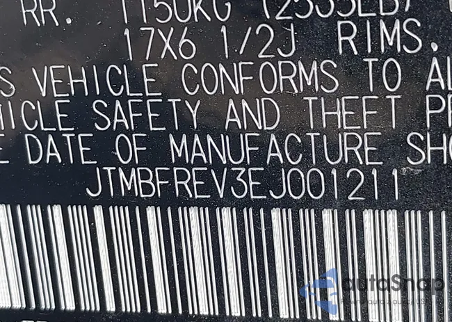 JTMBFREV3EJ001211: 43003799