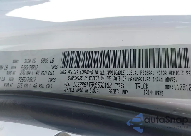 1C6RR6TT9KS562192: 43003827