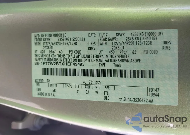 1FT7W2BTXHEF49493: 43002953