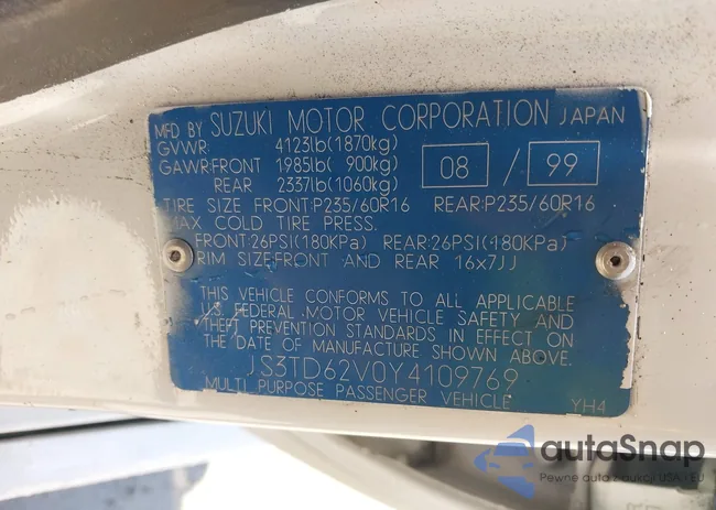 JS3TD62V0Y4109769: 43003014