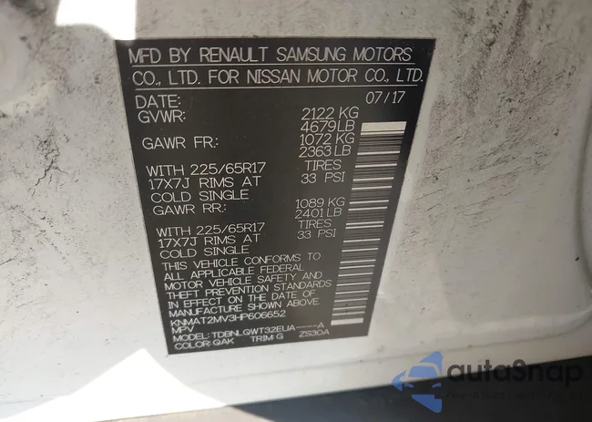 KNMAT2MV3HP606652: 43003133