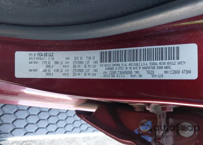 1C6SRFJT3KN696389: 43003247