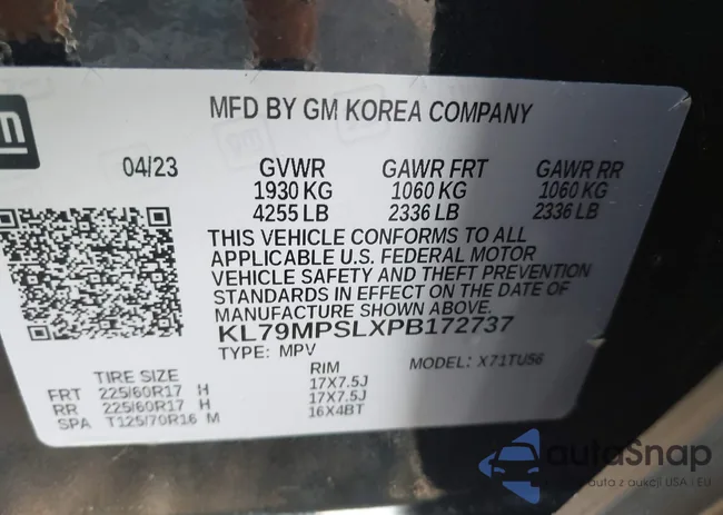 KL79MPSLXPB172737: 43004367