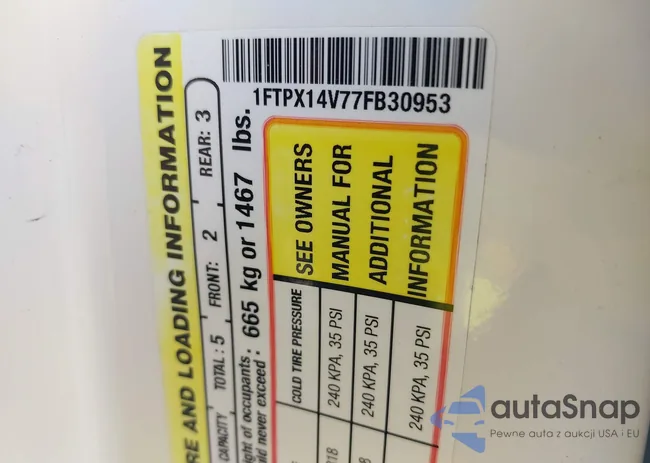 1FTPX14V77FB30953: 43004427