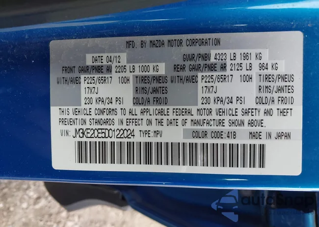 JM3KE2CE5D0122024: 43004502