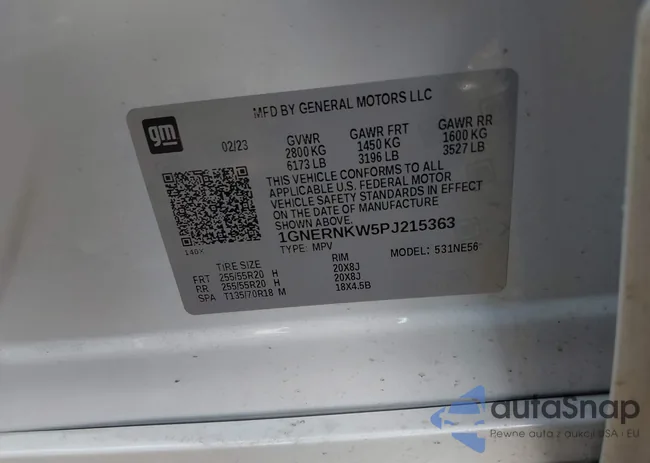 1GNERNKW5PJ215363: 43004510