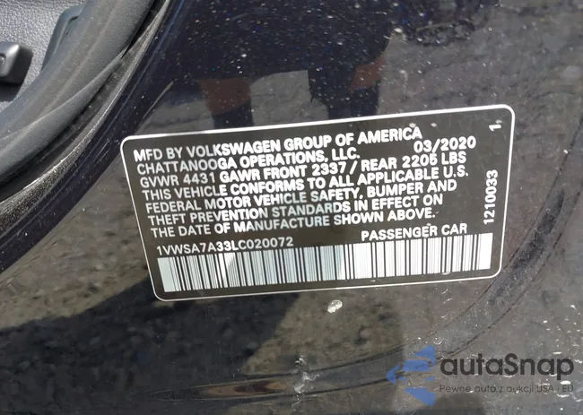 1VWSA7A33LC020072: 43004566