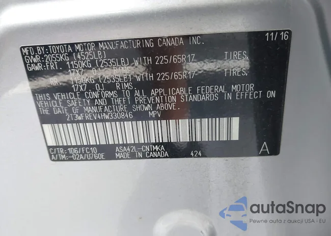 2T3WFREV4HW330846: 43004608