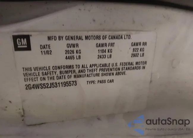 2G4WS52J531195573: 43004634